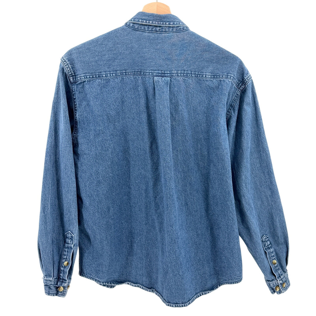 Vintage 90s Northern Reflections Blue 100% Cotton Denim Button Down Shirt