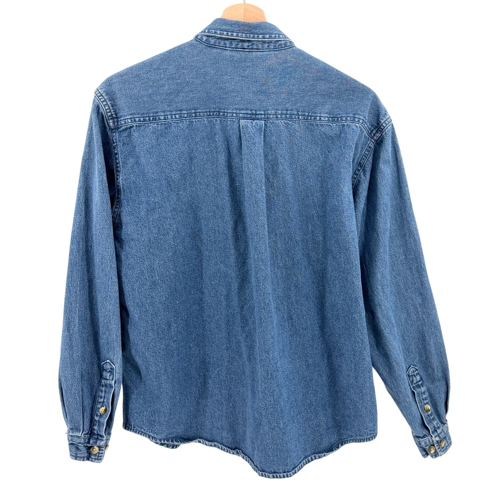 Vintage 90s Northern Reflections Blue 100% Cotton Denim Button Down Shirt
