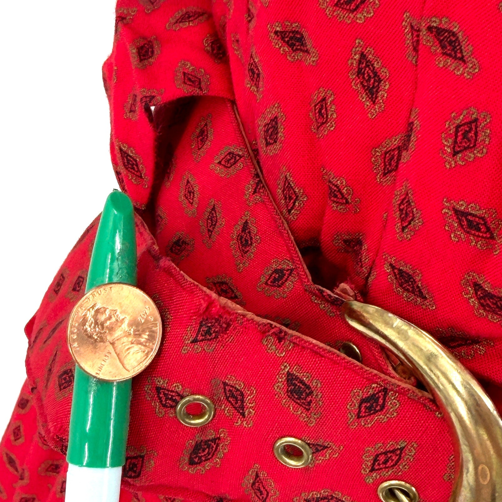 Vintage 80s T Juniors Red Patterned Rayon Belted Shoulder Pad Midi Dress