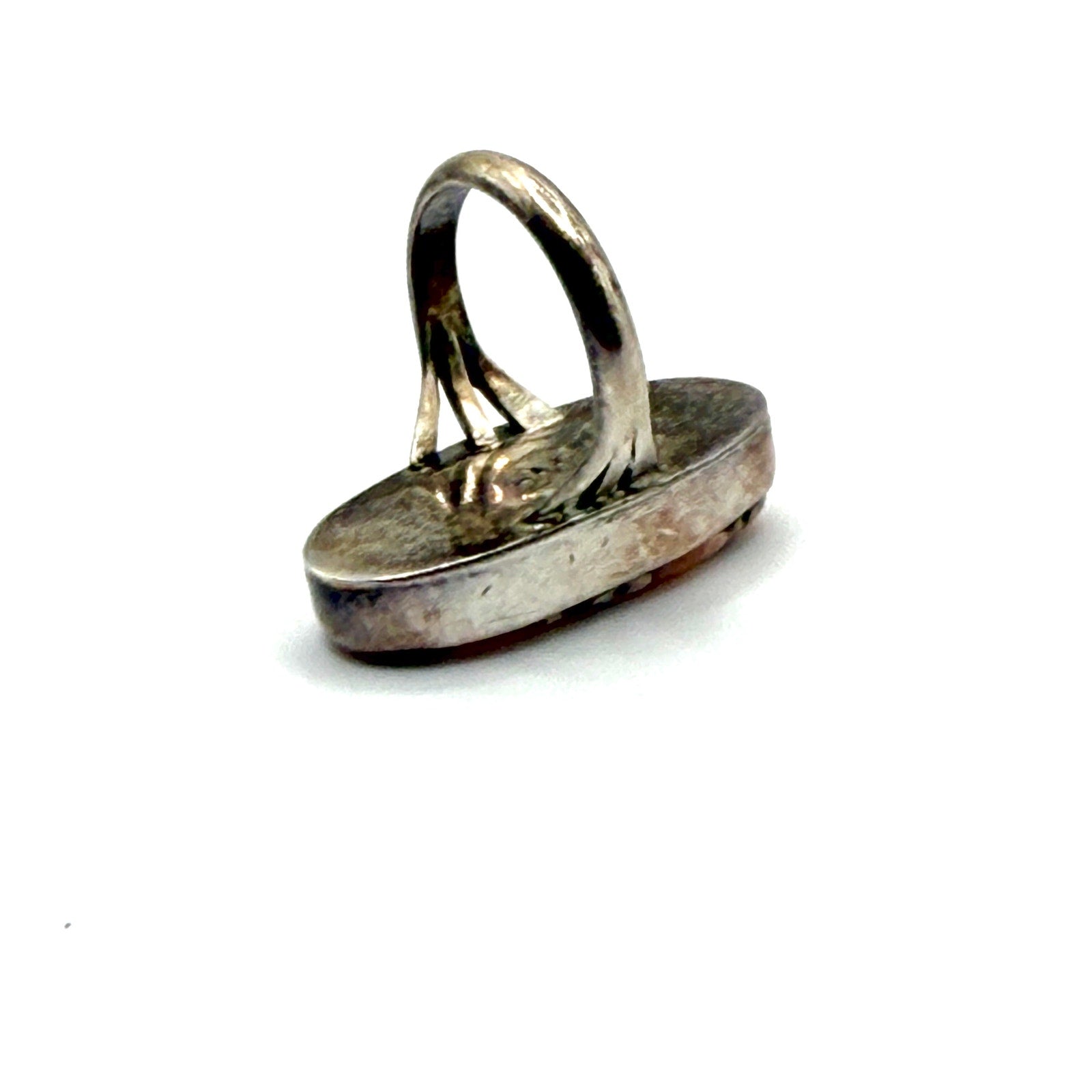 Vintage 90s Signed DMW Pink Sterling Silver Southwestern Statement Ring