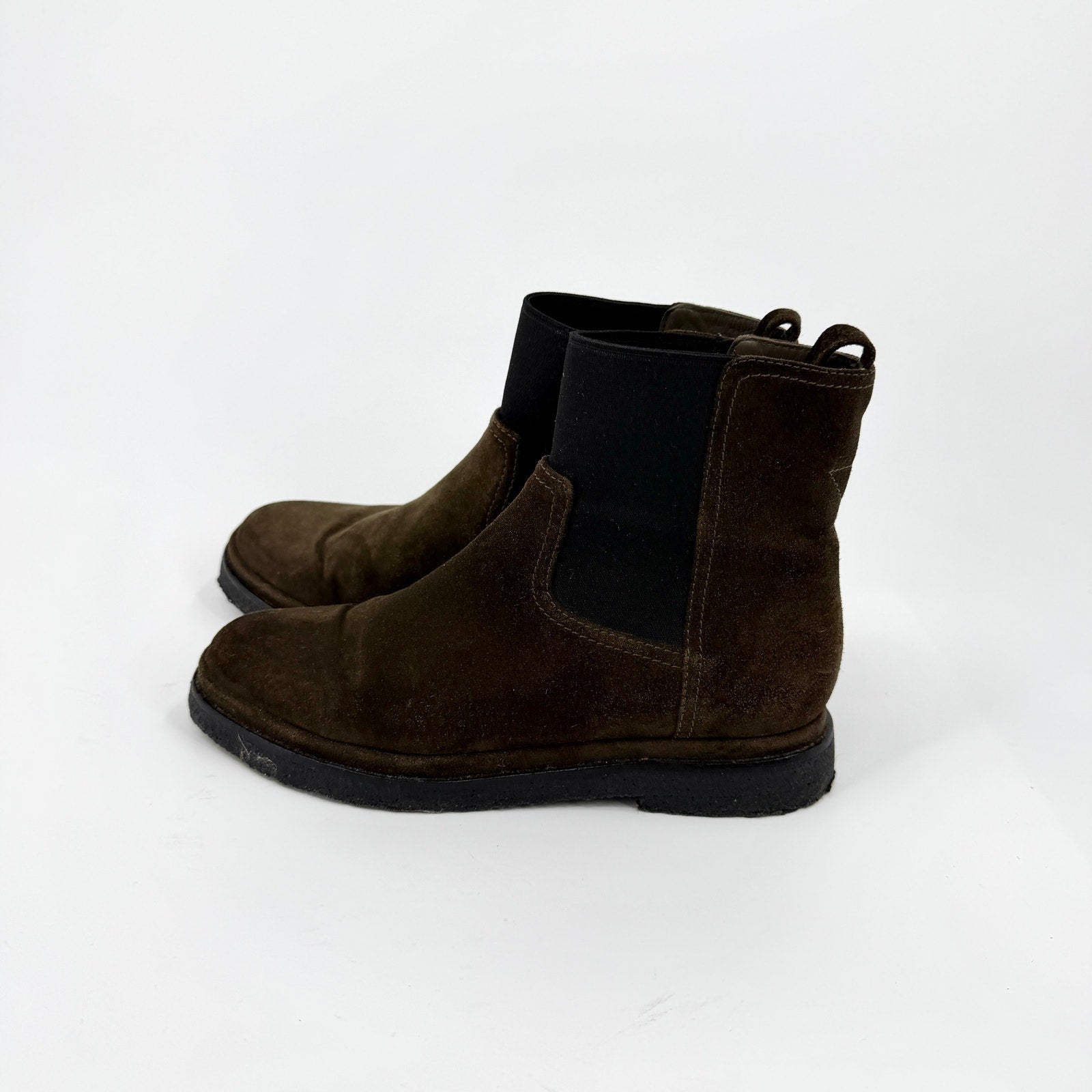 Vince Antique Olive Suede Water Repellent Litton Chelsea Boots