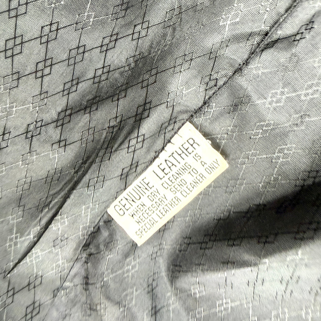 Vintage 80s Black Genuine Leather Textured Panel Blazer Jacket