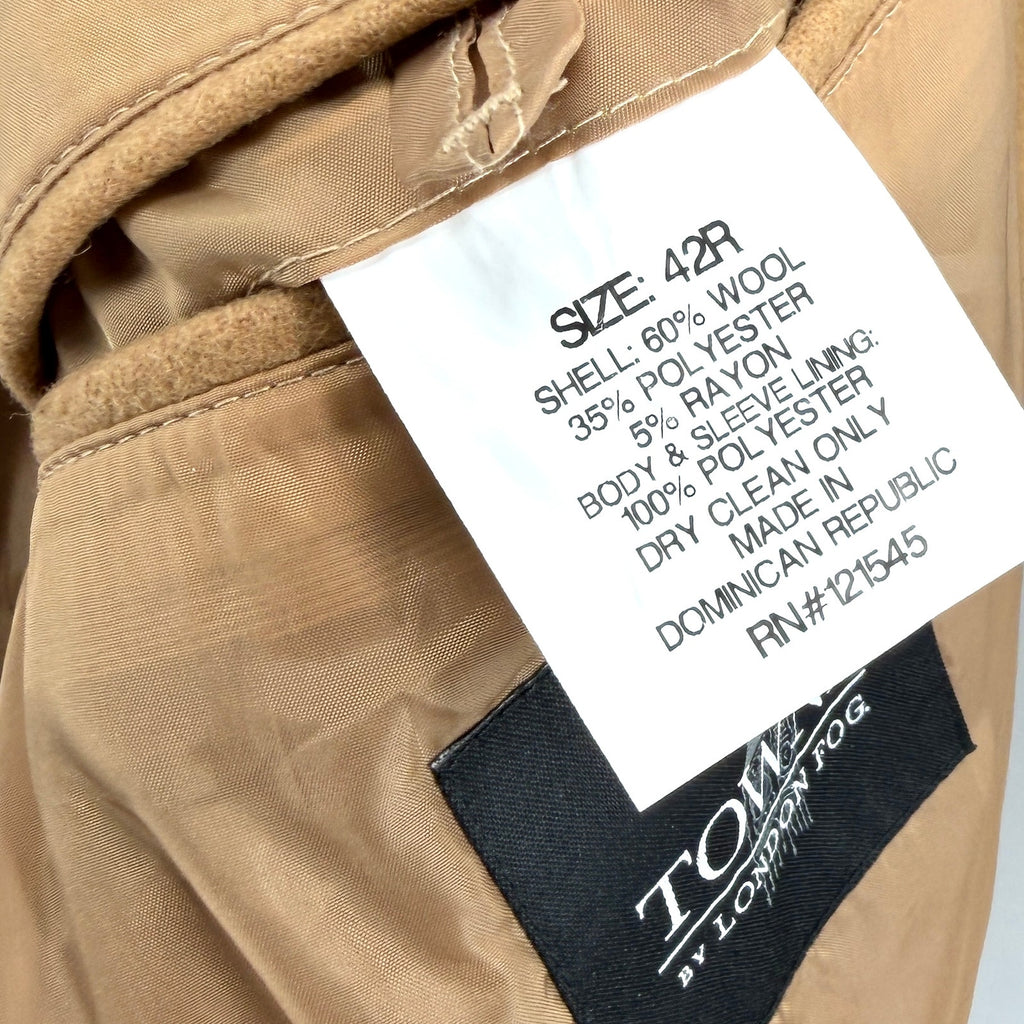 Vintage 90s Towne by London Fog Camel Classic Menswear Overcoat