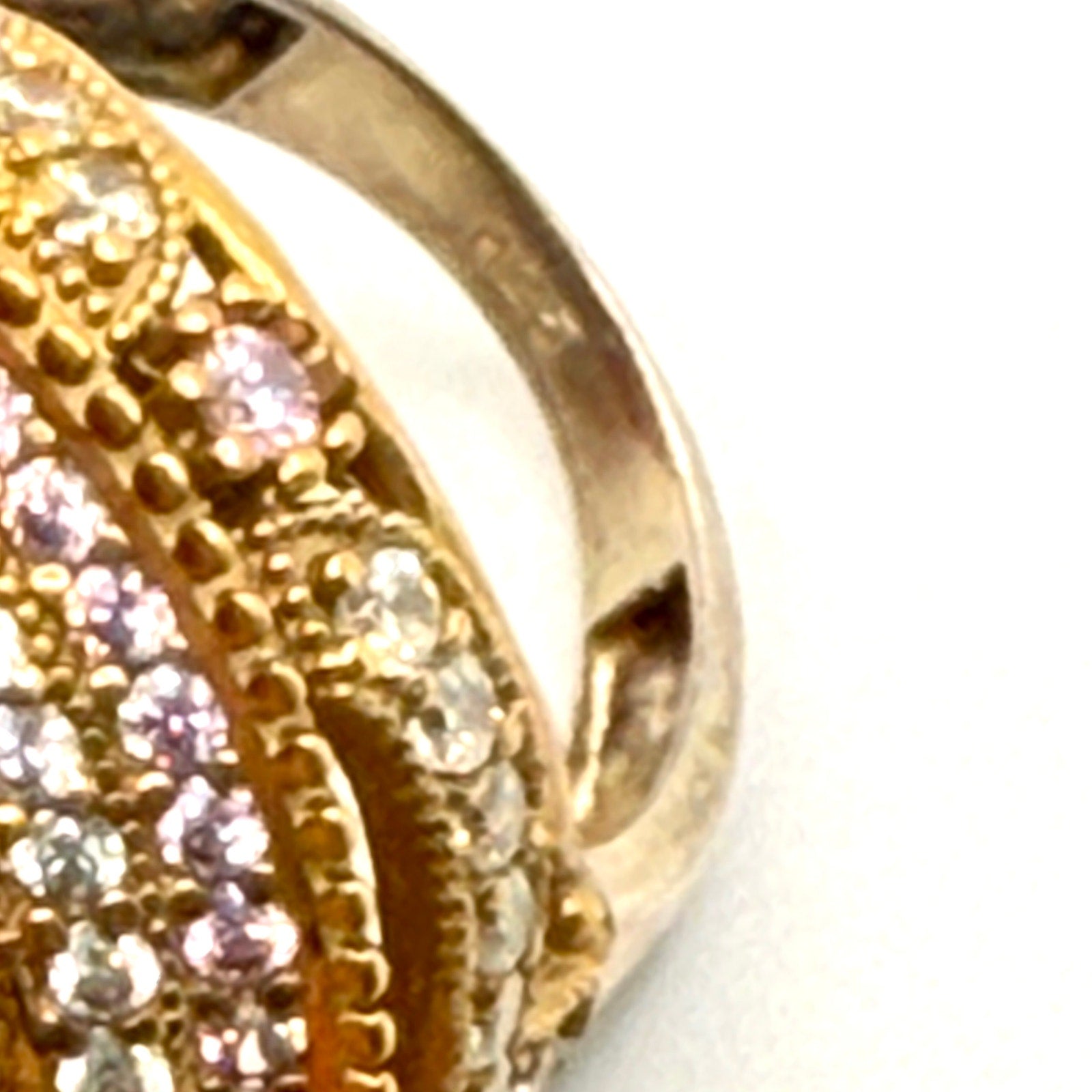 Vintage Y2K Gold Vermeil Ottoman Style Rose Quartz Cocktail Ring