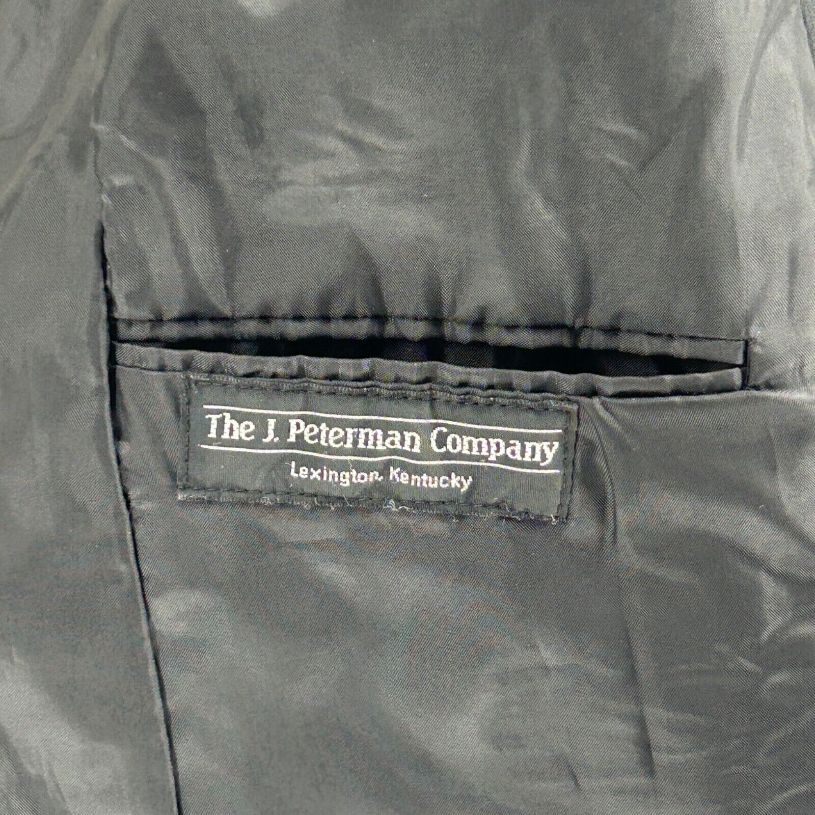 Vintage 90s The J. Peterman Company Black 100% Wool Blazer Tuxedo Jacket