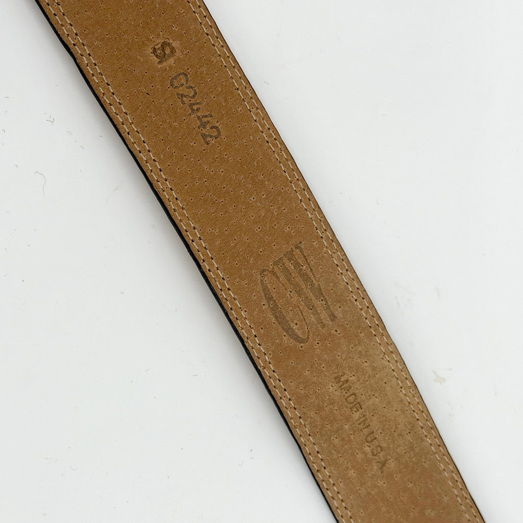 Vintage 90s CW Tan Genuine Suede Croc Embossed Leather Belt