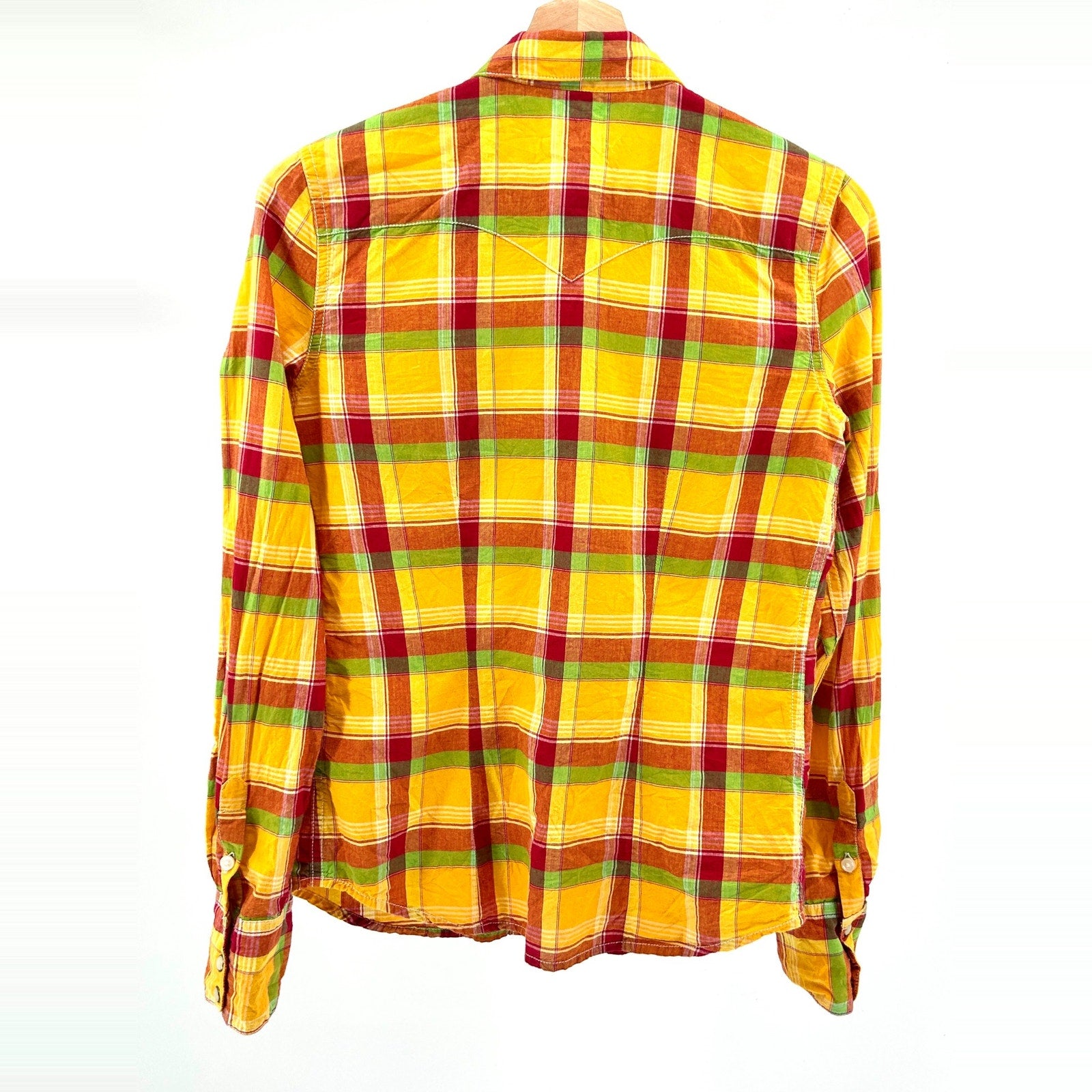 Denim & Supply Ralph Lauren Yellow Plaid 100% Cotton Western Shirt