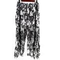 Vintage Y2K Samuel Dong Black Silver Maximalist Tiered Wide Leg Cropped Pants