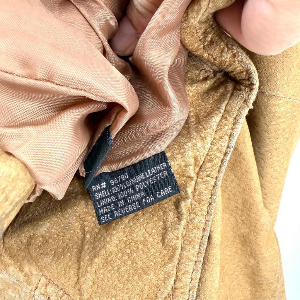Vintage Y2K Dollhouse Tan Genuine Suede Belted Safari Jacket