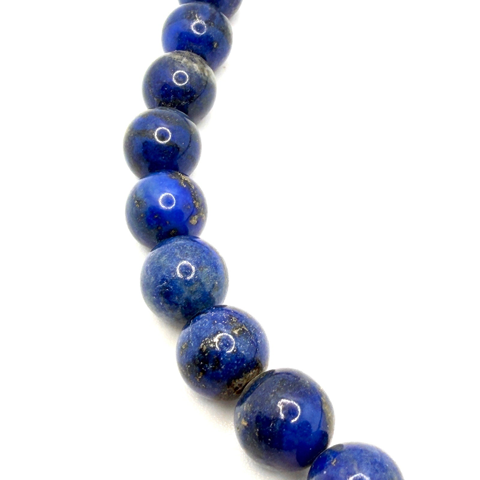 Vintage 90s Stamped Sterling Southwestern Blue Lapis Lazuli Beaded Necklace