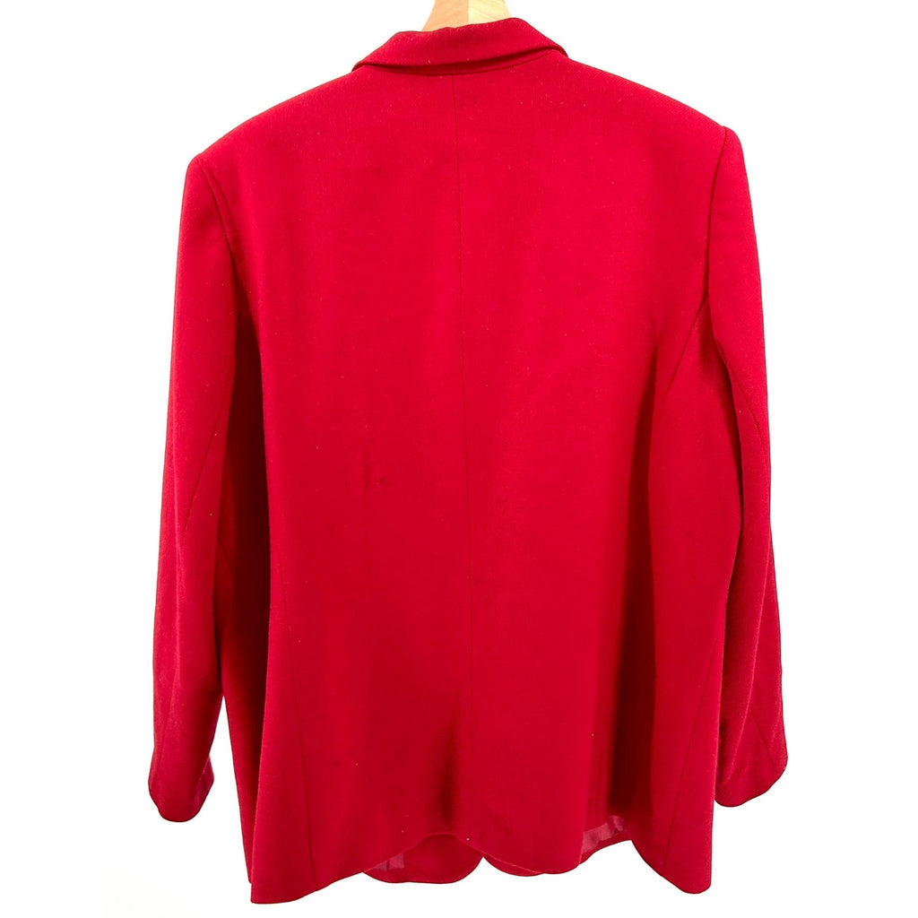 Vintage 90s J.G. Hook Red Tailored 100% Wool Blazer Jacket