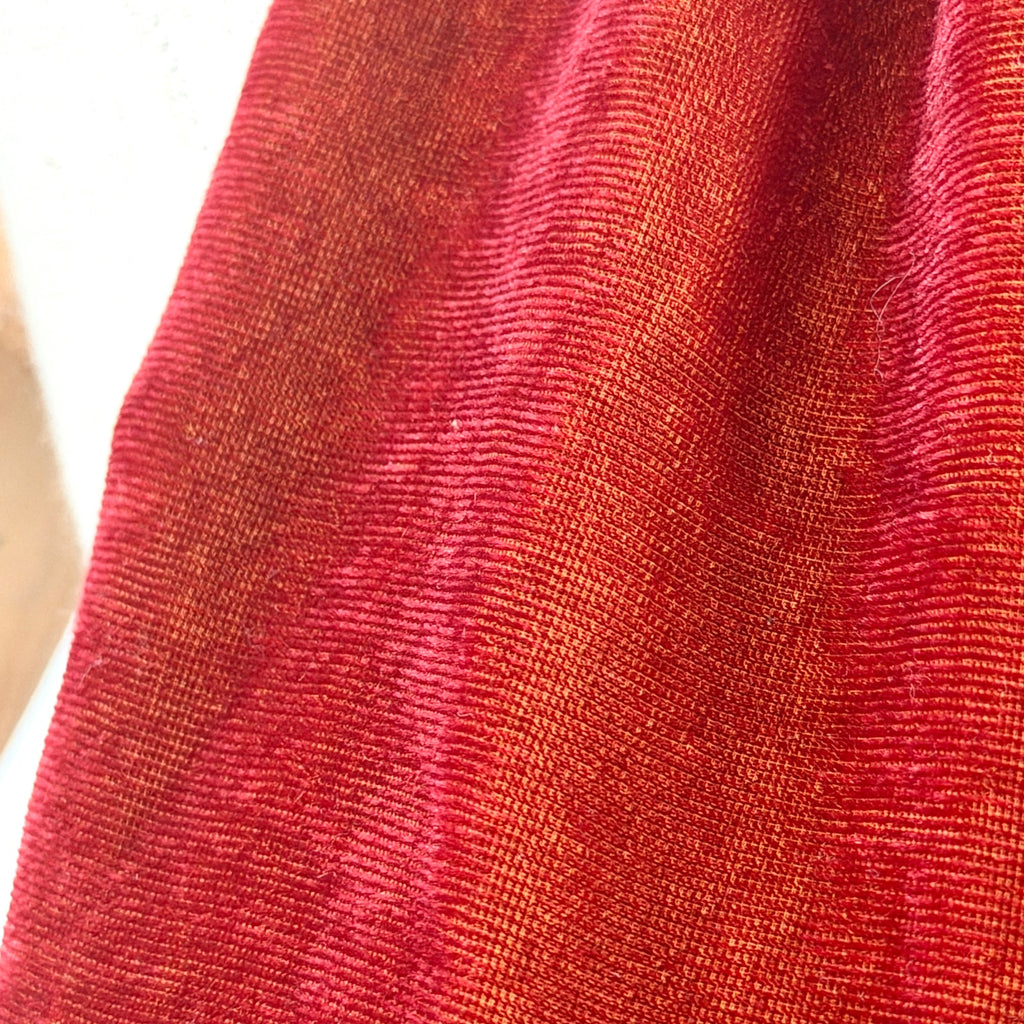 Vintage Y2K Tasha Polizzi Rust Orange Red Velvet Fringe Formal Scarf