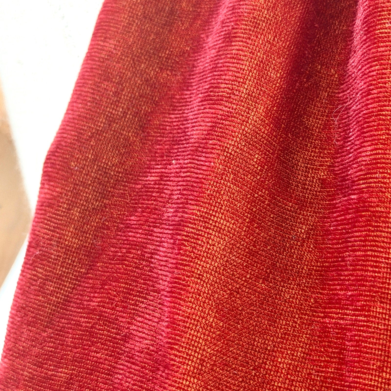 Vintage Y2K Tasha Polizzi Rust Orange Red Velvet Fringe Formal Scarf