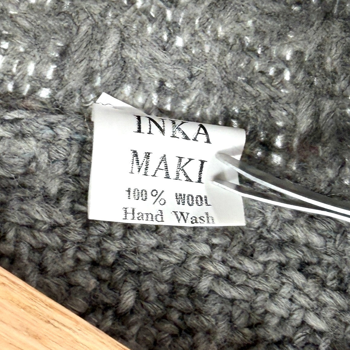 Inka Maki Gray 100% Wool Oversized Zip Front Cardigan Sweater