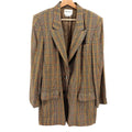 Vintage 90s Hugo Buscati Milano Brown Mustard Plaid Blazer