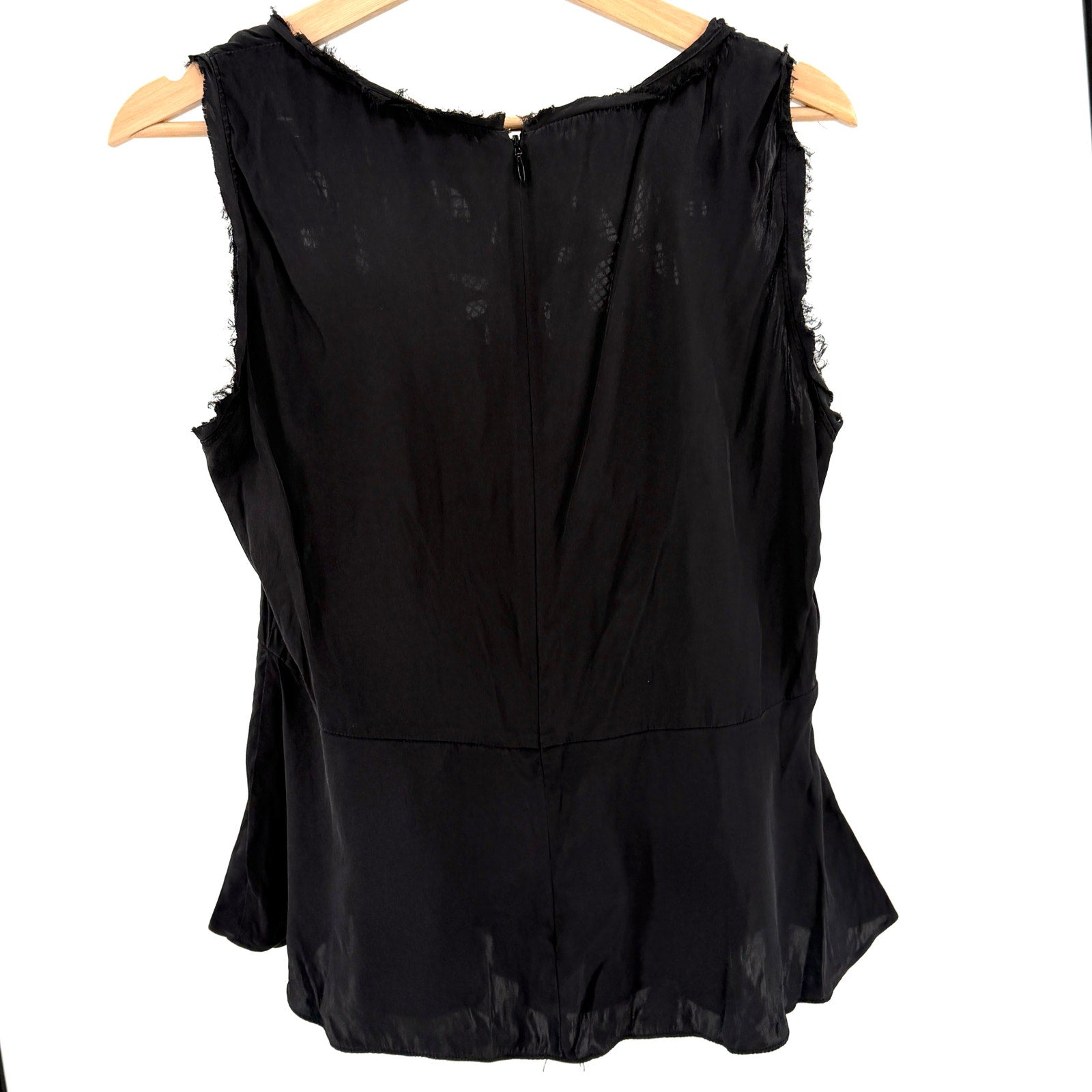 Rebecca Taylor Black Silk Floral Appliqué Peplum Blouse