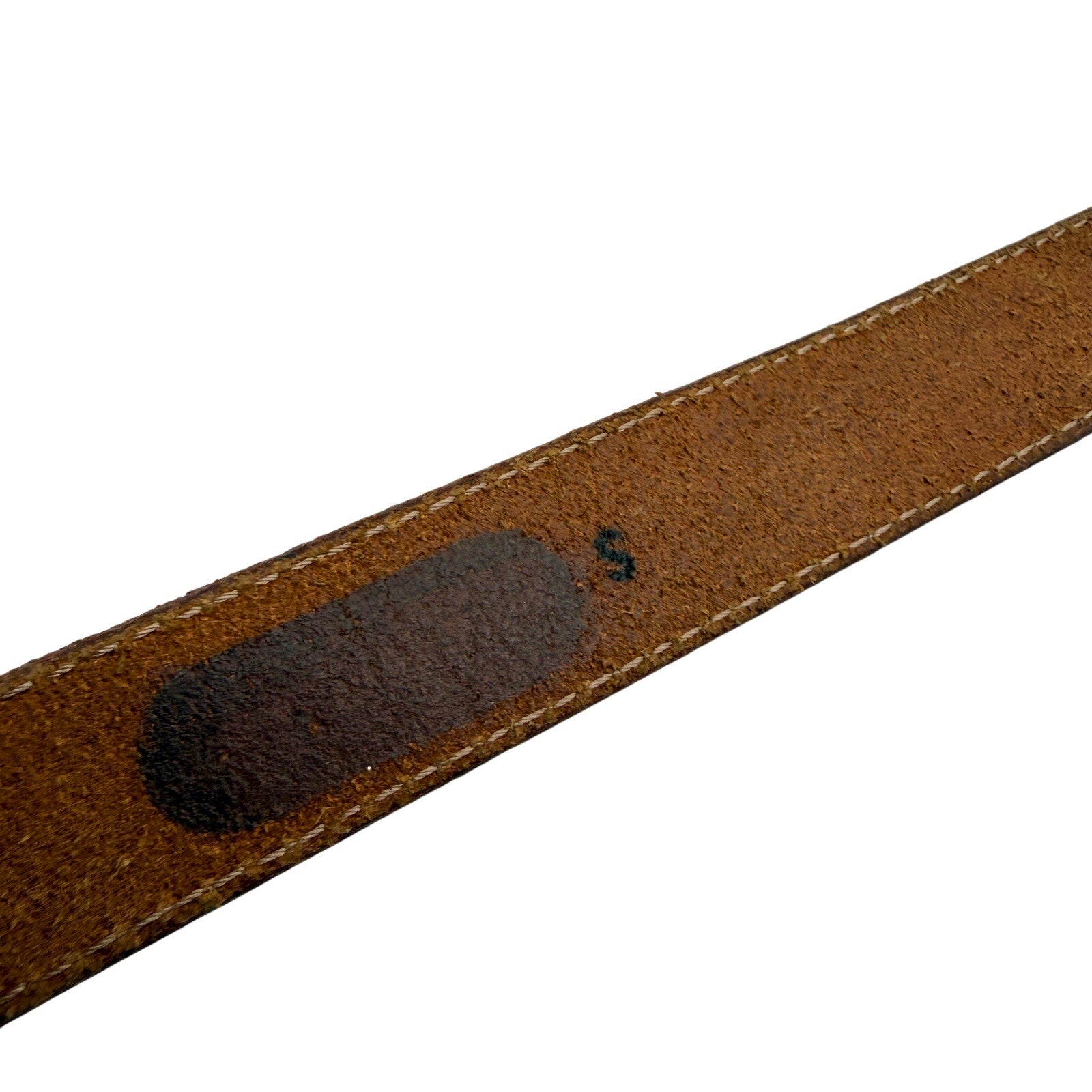 Vintage 90s Furla Brown Lizard Embossed Leather Brass Buckle Belt