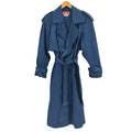 Vintage 90s Worthington Navy Double-Breasted Buckle Strap Trench Coat