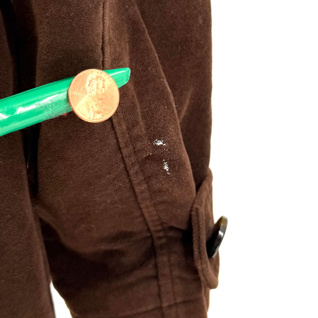 Vintage 90s Gap Brown 100% Cotton Velvet Double Breasted Peacoat