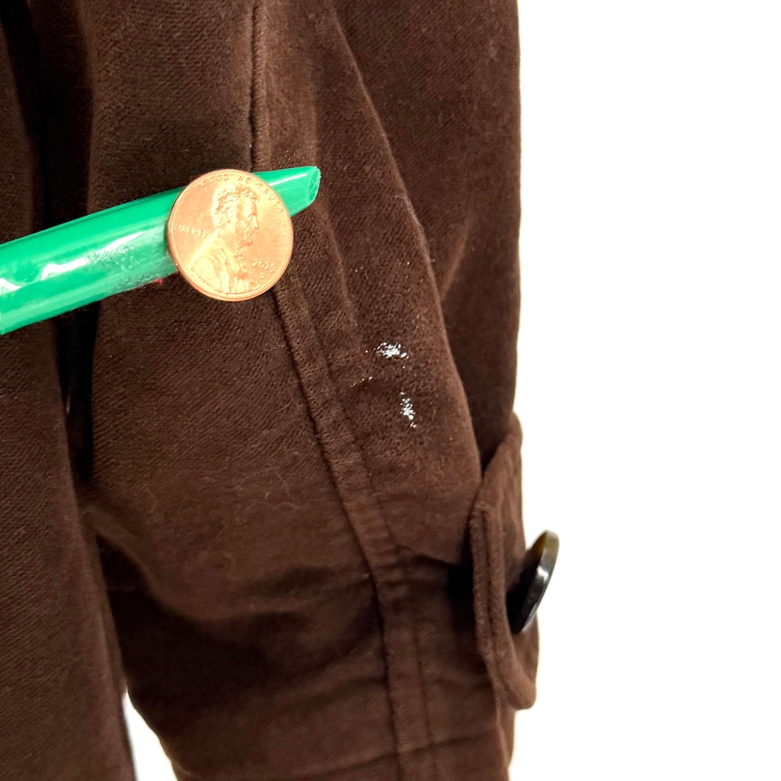 Vintage 90s Gap Brown 100% Cotton Velvet Double Breasted Peacoat