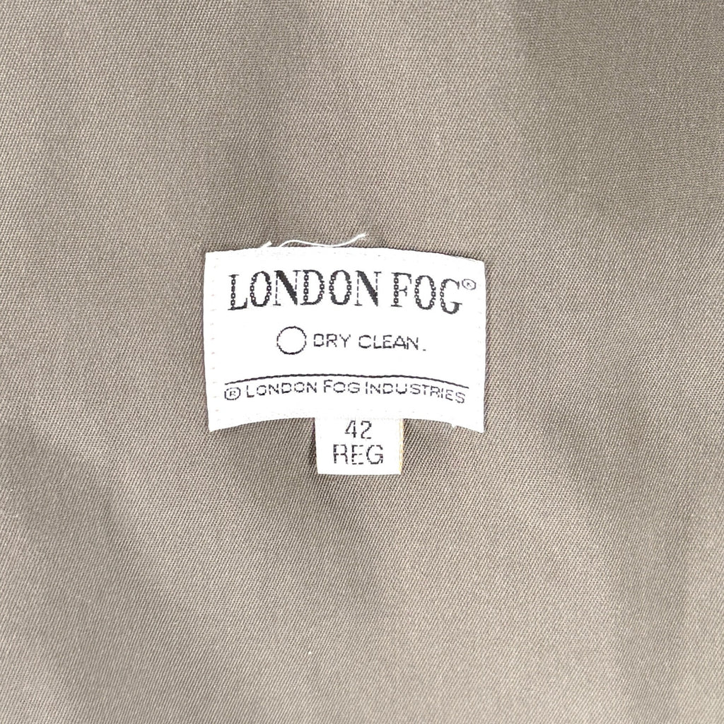 Vintage 90s London Fog Dark Gray Olive Sharp Tailoring Trenchcoat Jacket
