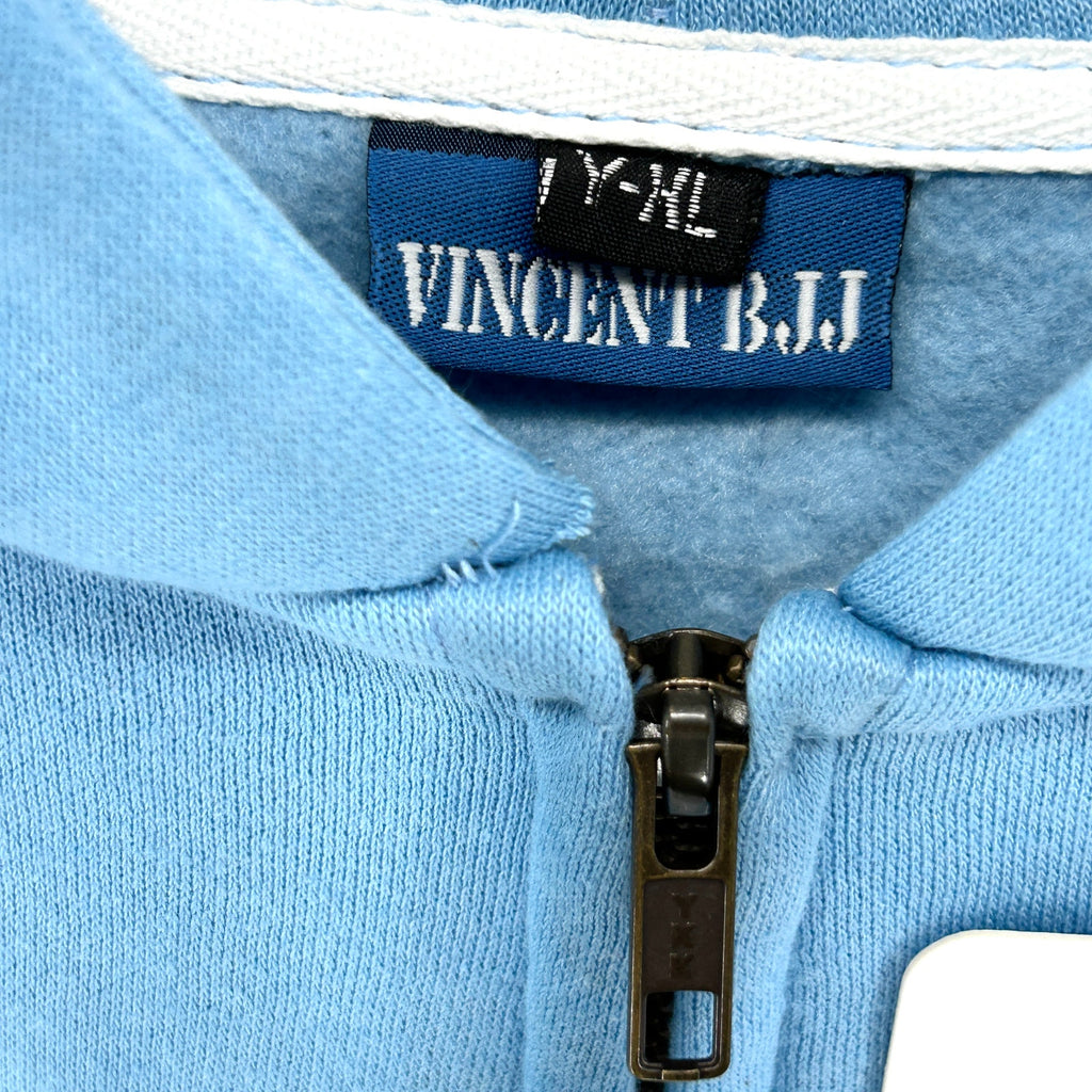 Vincent BJJ Powder Blue Carlson Gracie Miami Team Ghost Zip-Up Kids Hoodie