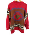 Vintage 90s Lizwear Red Aztec Mock Neck Sweater