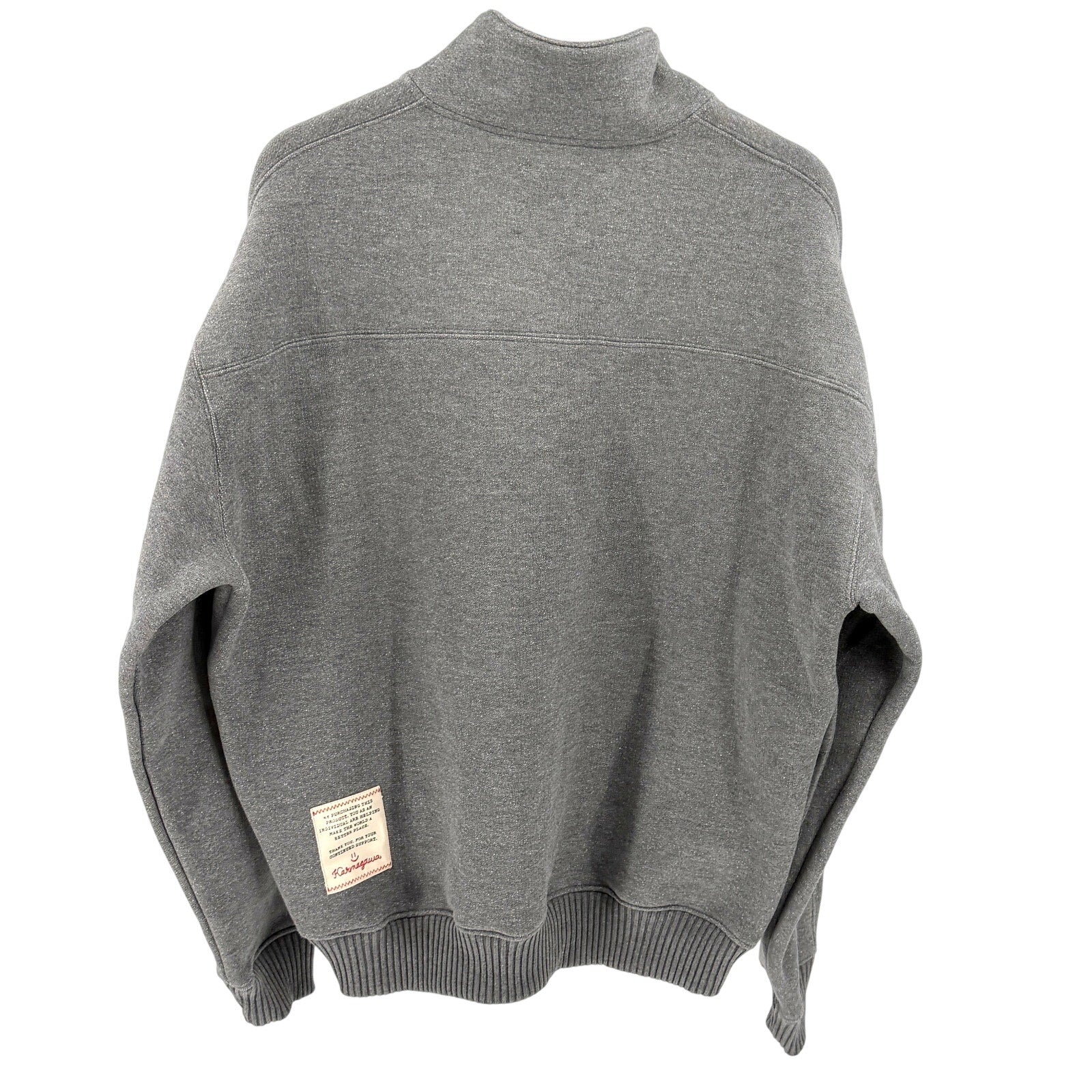 NWT Karmagawa Grey Half Zip Snap Button Mock Neck Sweatshirt