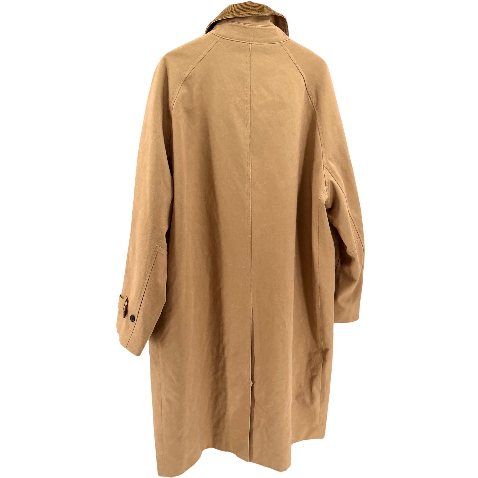 Zara Tan 100% Cotton Twill Corduroy Collar Trench Coat
