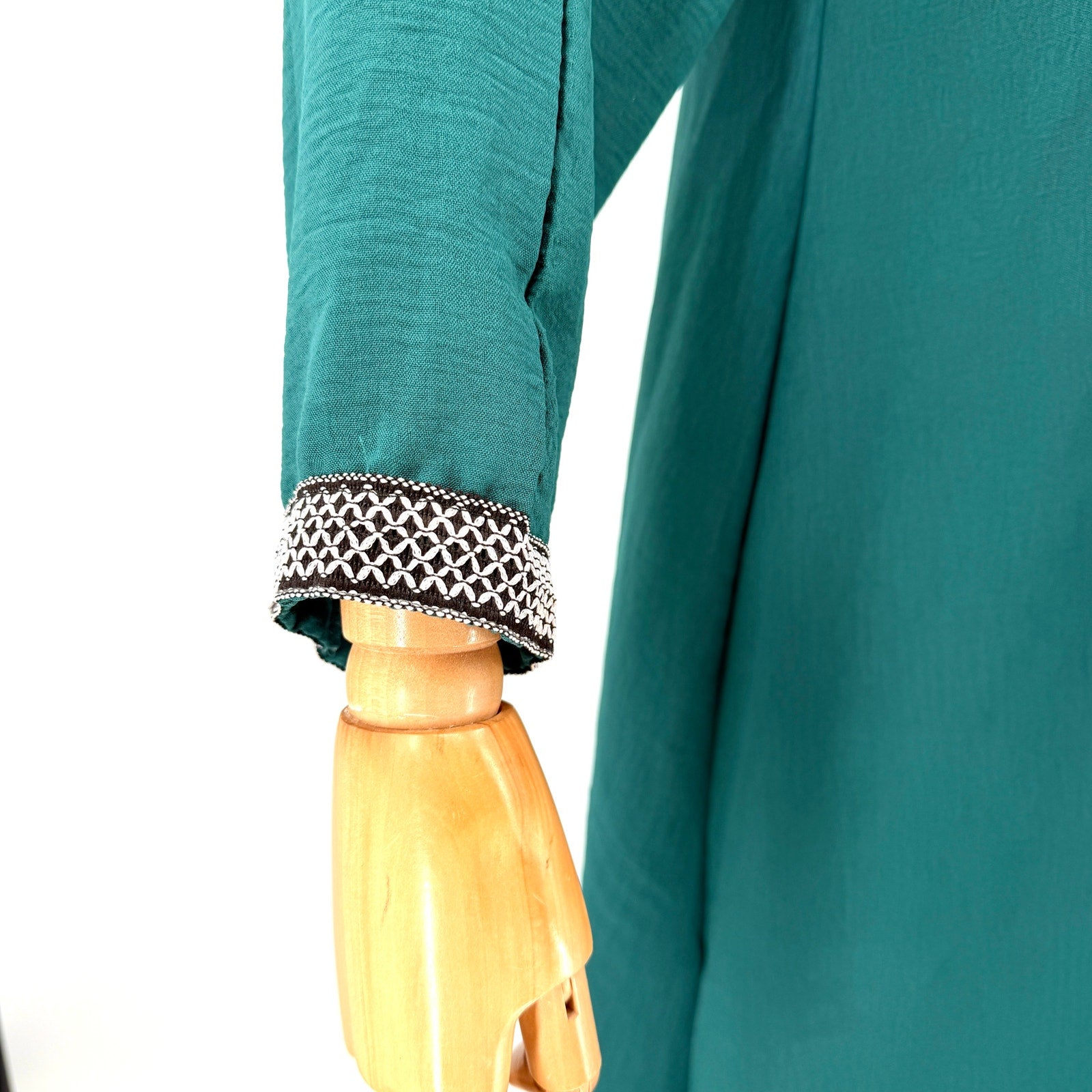 Emirati Teal Green Moroccan Style Djellaba Hooded Kaftan