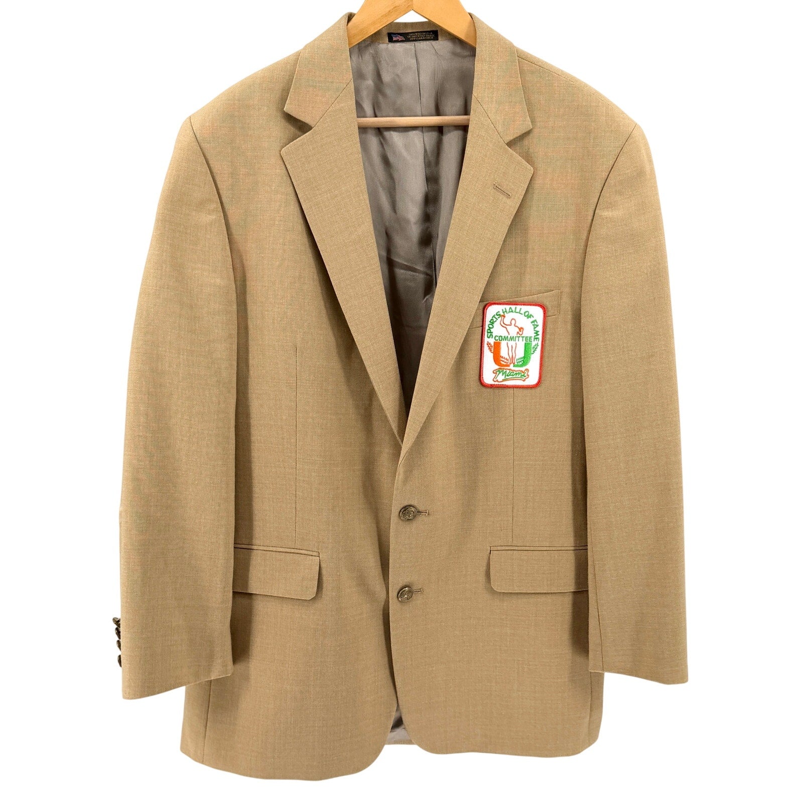 Vintage 80s Hardwick Beige Miami Sports Hall of Fame Committee Blazer Jacket