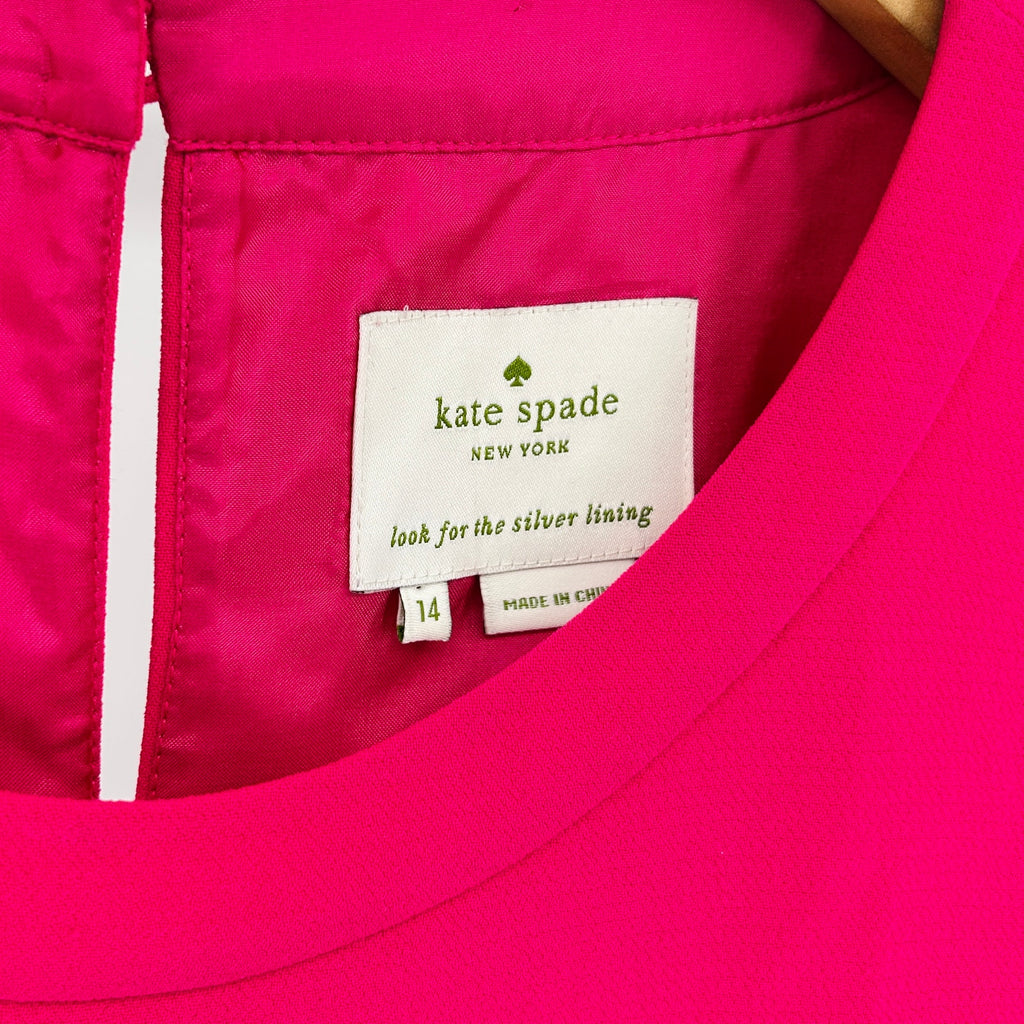 Kate Spade Hot Pink Scalloped Tiered Shift Dress