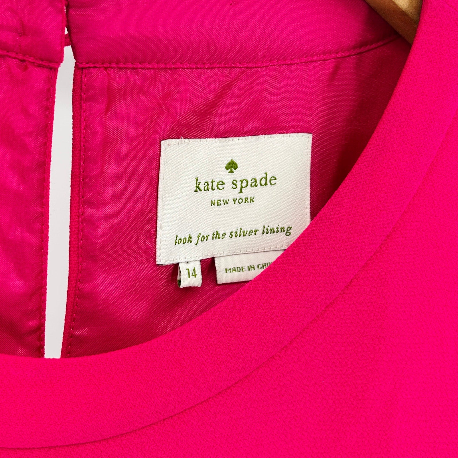 Kate Spade Hot Pink Scalloped Tiered Shift Dress