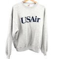 Vintage 90s Jerzees USAir Gray Heather Graphic Crewneck Sweatshirt