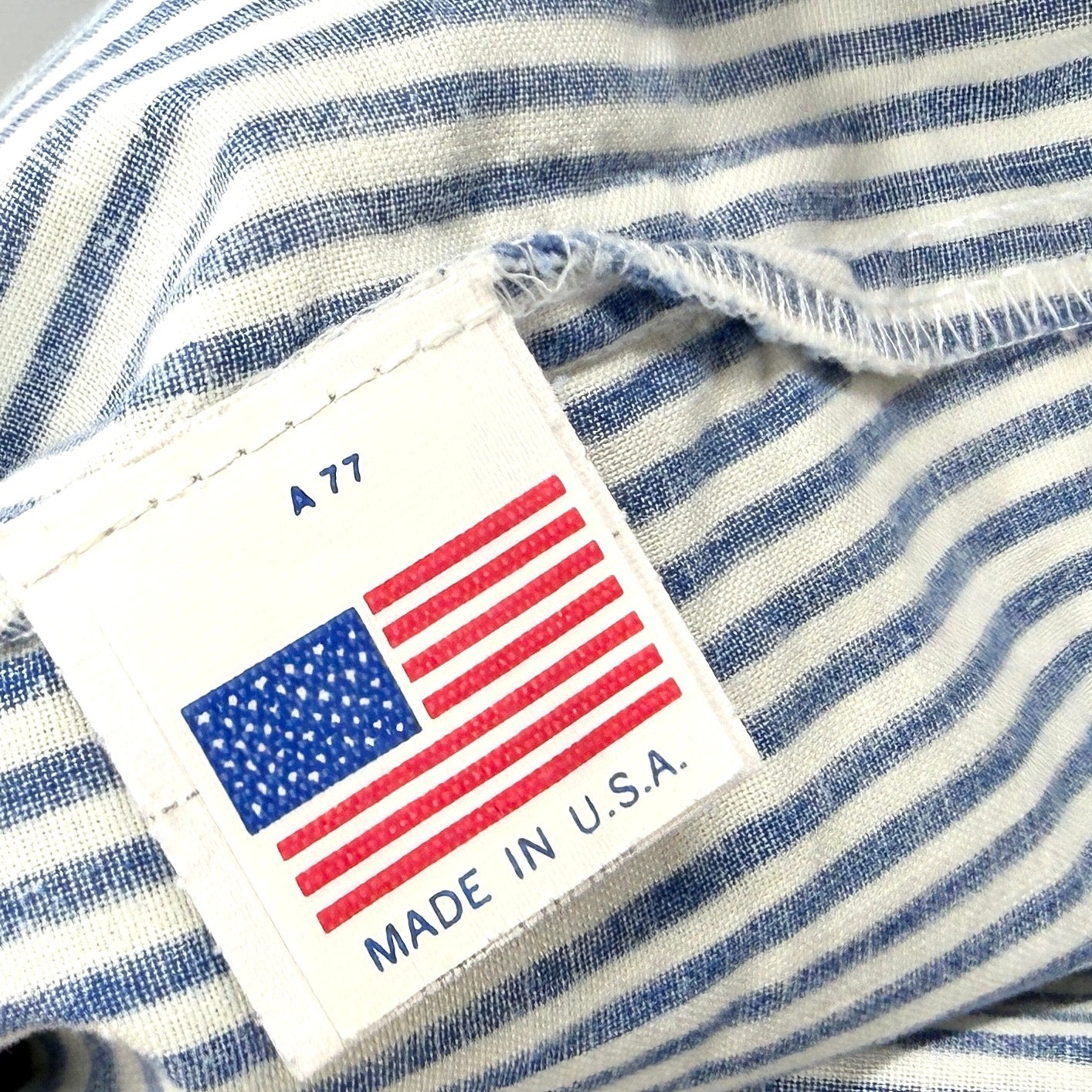 MINT Vintage 90s Too Cute Guetta Bros Popeye Blue Striped Embroidered Shirt