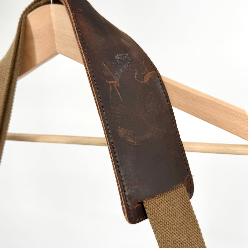 Newhey Brown Distressed Canvas Genuine Leather Straps Messenger Bag