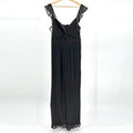 New ASTR The Label Black Chiffon Micro Pleat Ruffle Sleeve Wide Leg Jumpsuit