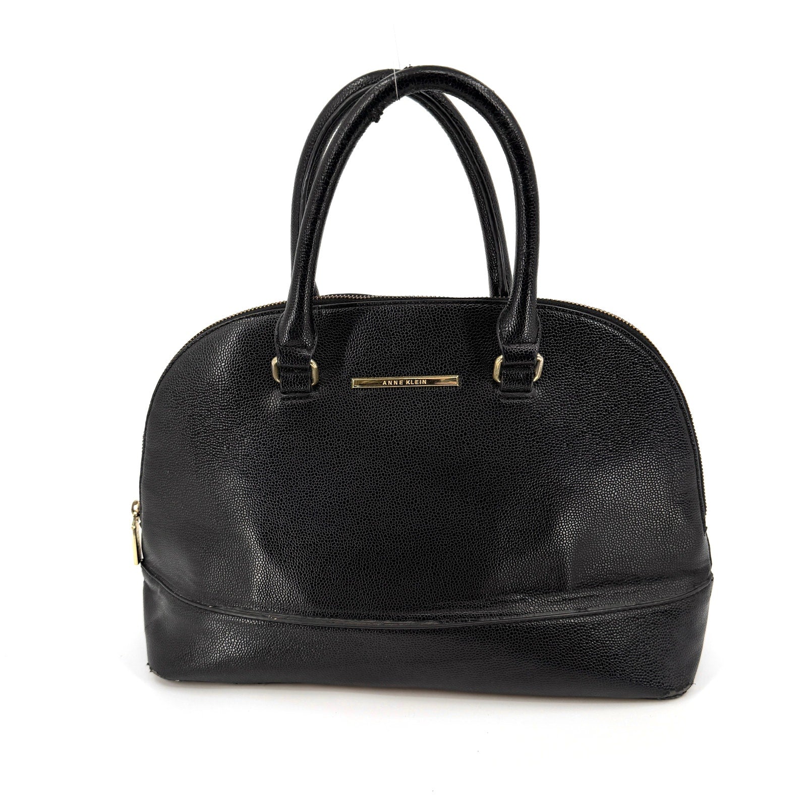 Vintage Y2K Anne Klein Black Minimalist Structured Top Handle Doctor Bag
