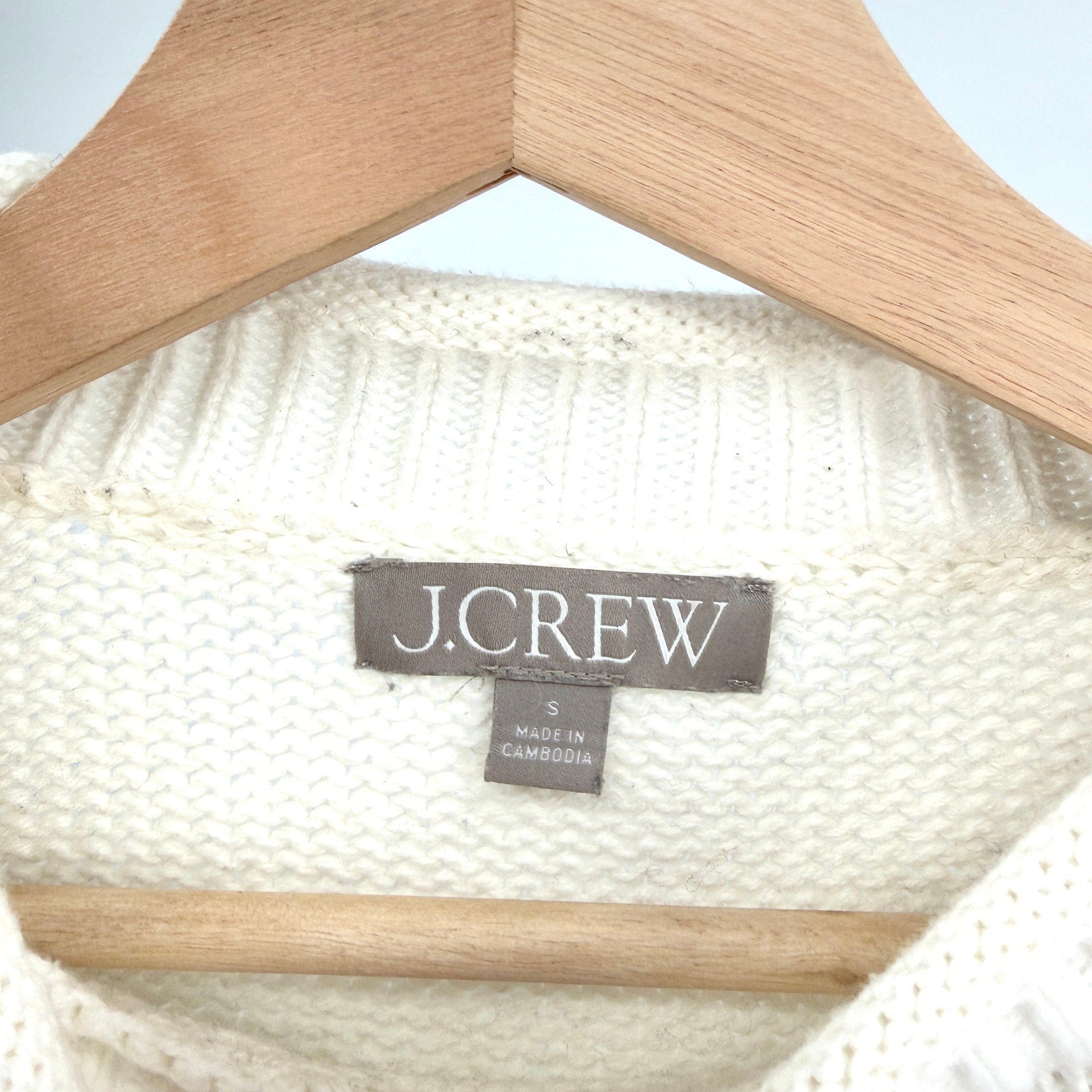 J.Crew White Black 100% Cotton Striped Cropped Mock Neck Sweater
