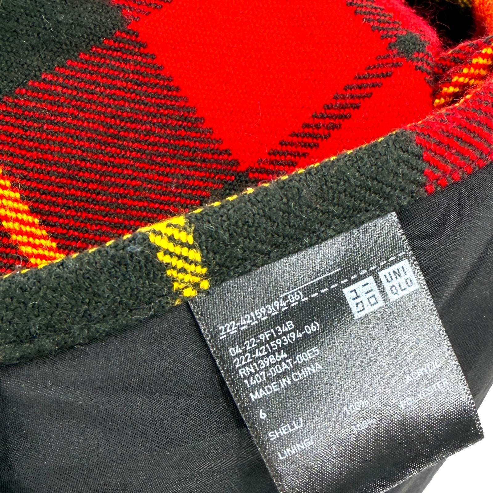 JW Anderson x Uniqlo Red Tartan Plaid Asymmetrical Fringe Midi Kilt Skirt