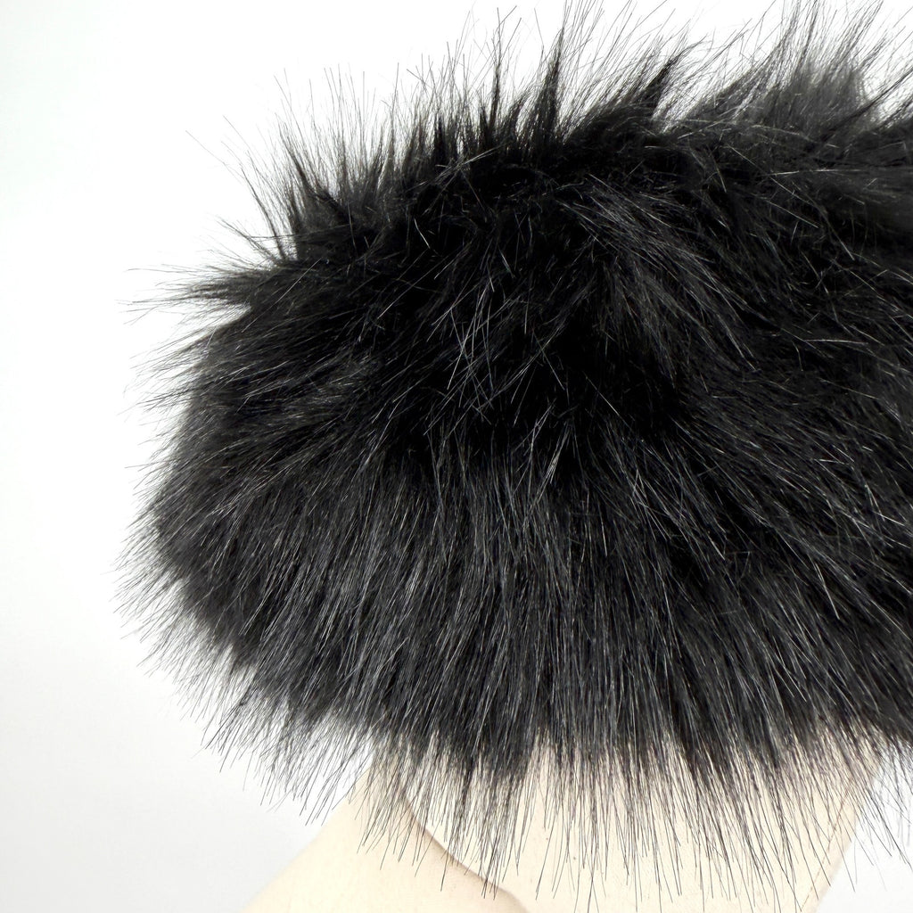 Black Faux Fur Cozy Winter Ski Headband