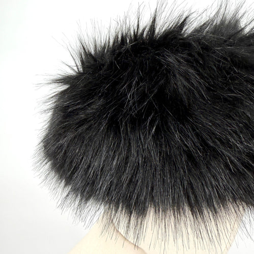 Black Faux Fur Cozy Winter Ski Headband