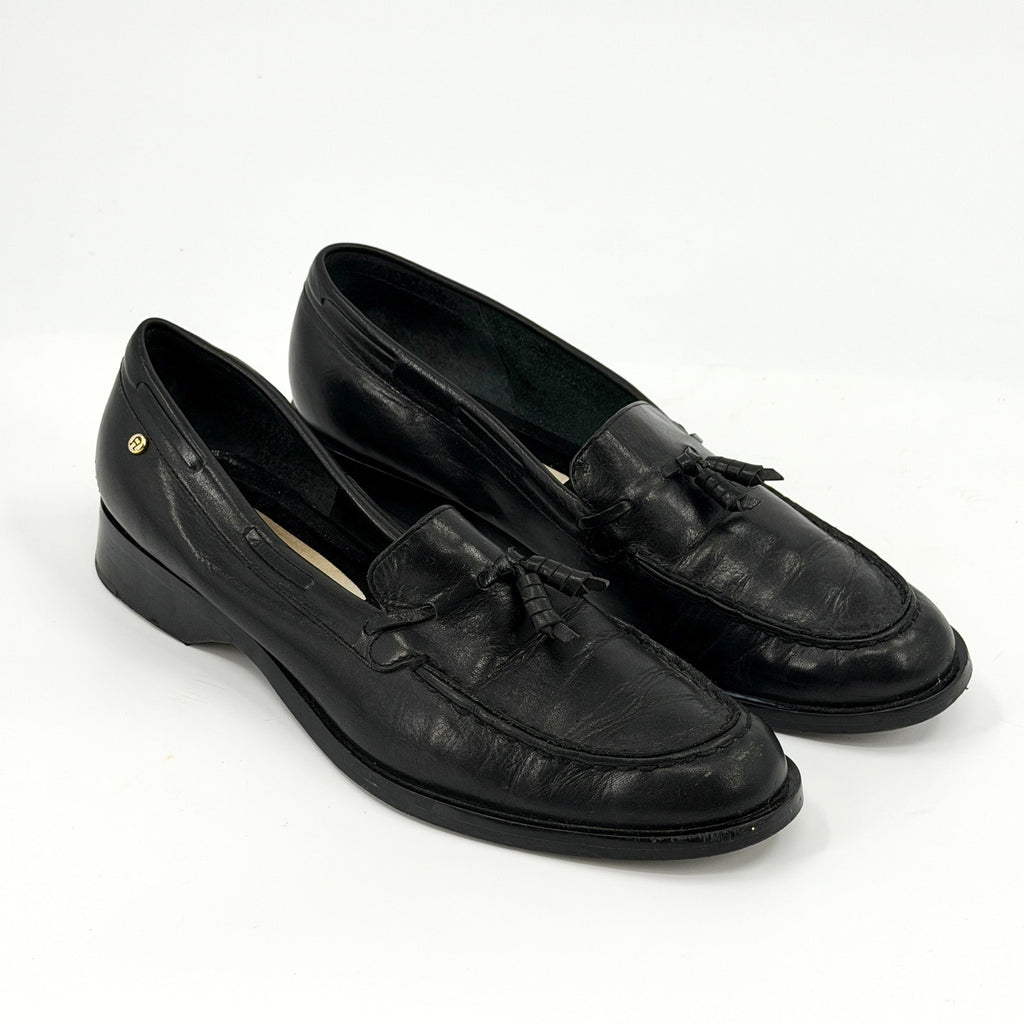 Vintage 90s Etienne Aigner Black Genuine Leather Classic Tassel Loafers