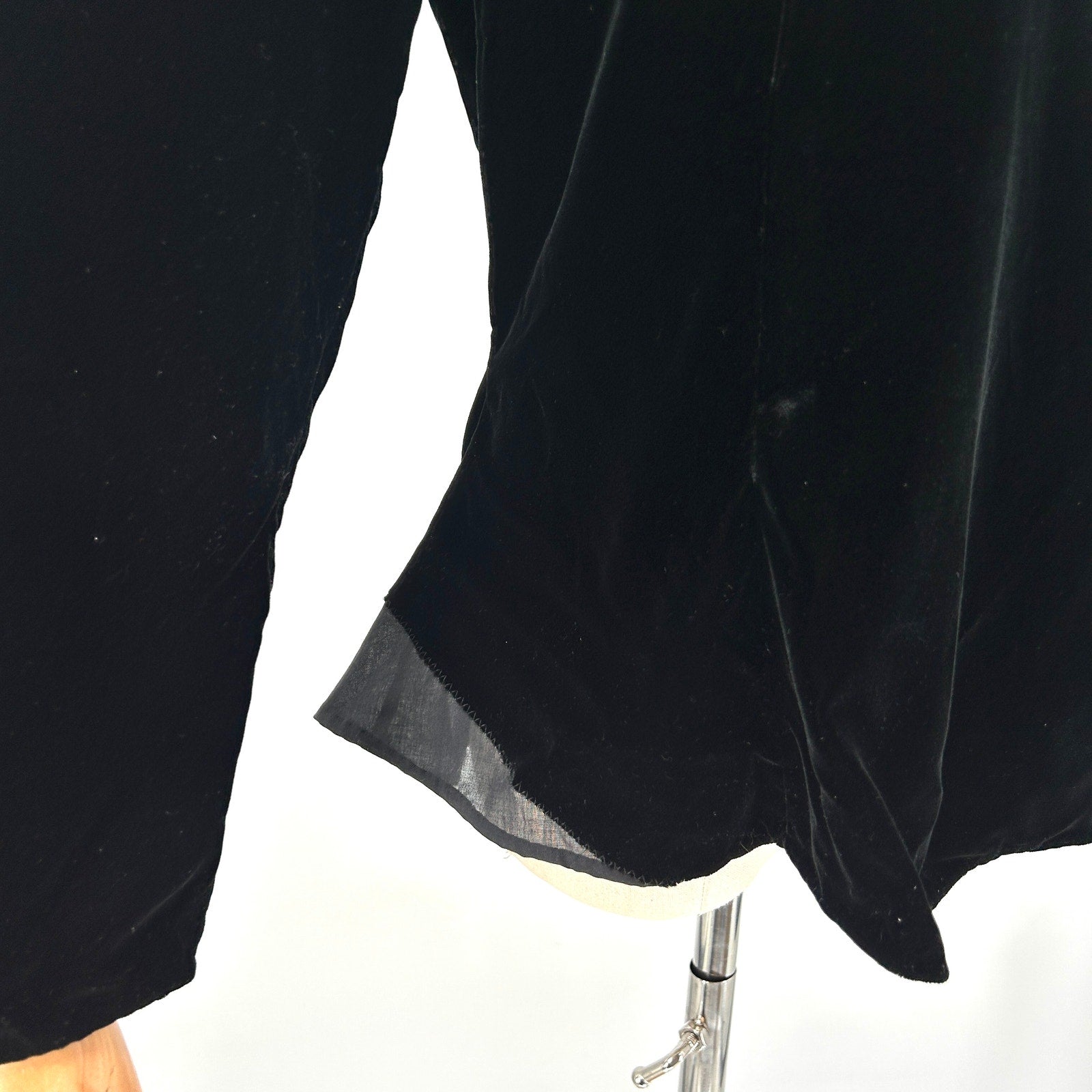 Vintage 80s Black Velvet Puff Sleeve Romantic Goth Evening Blouse