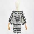 Diane von Furstenberg Black White Geometric Print 100% Silk Mini Dress