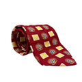 Vintage 90s Balenciaga Silk Red Yellow Floral Medallion Necktie