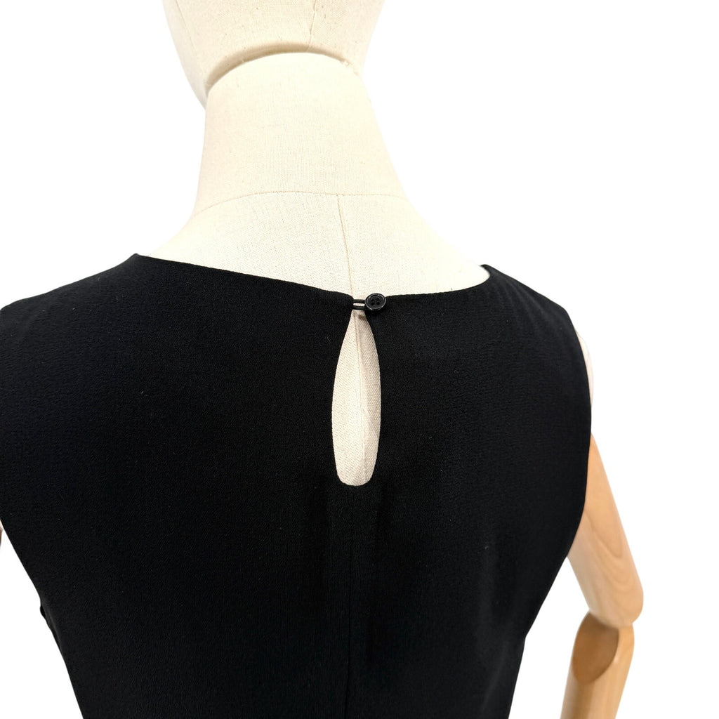 Vintage 90s Esprit Black Sleeveless Keyhole Back Shift Mini Dress