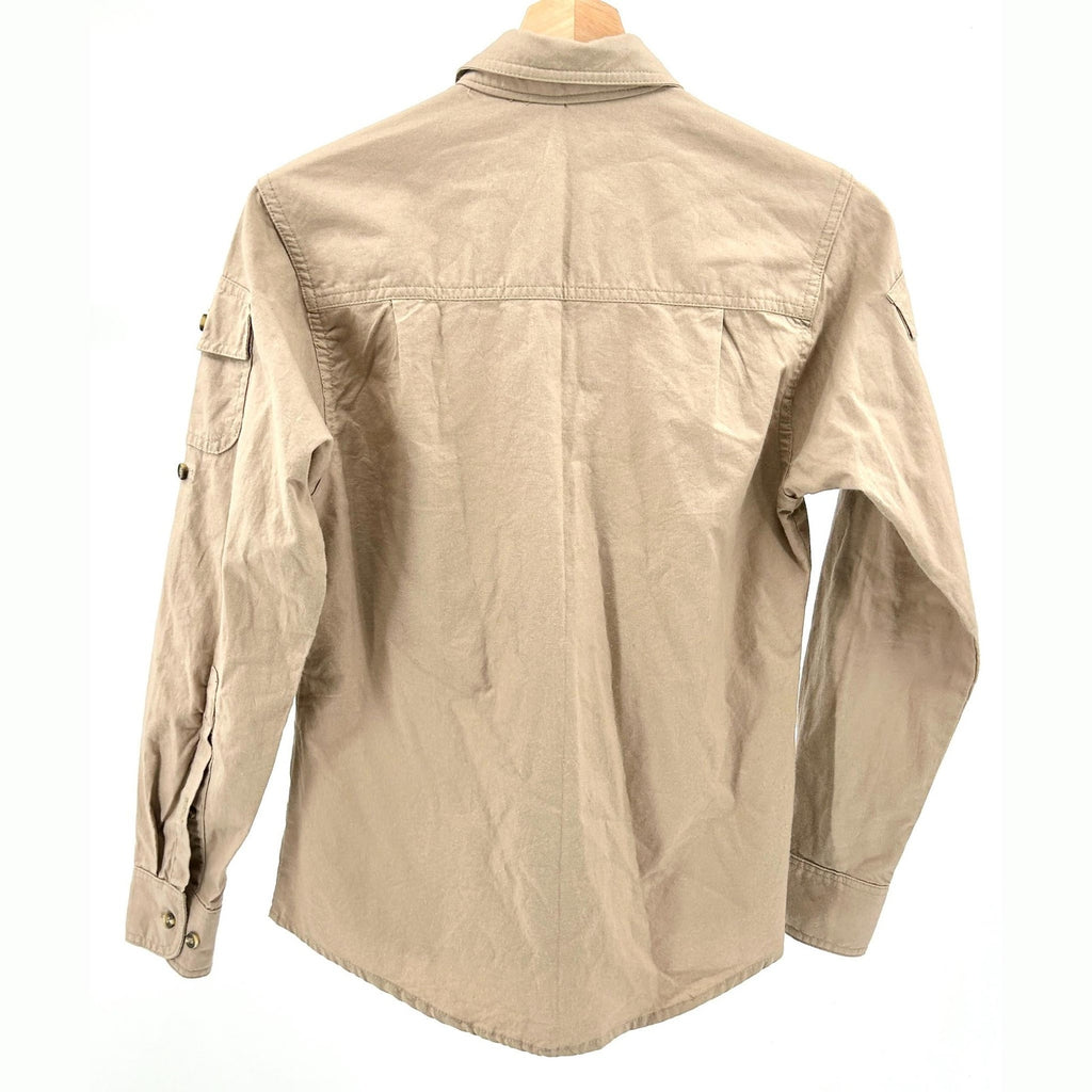 TAG Safari Khaki Utility Quilted Shoulder Button-Up Shirt