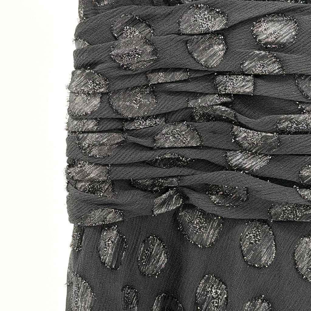 Evan-Picone Black Glitter Polka Dot Sleeveless Cocktail Dress