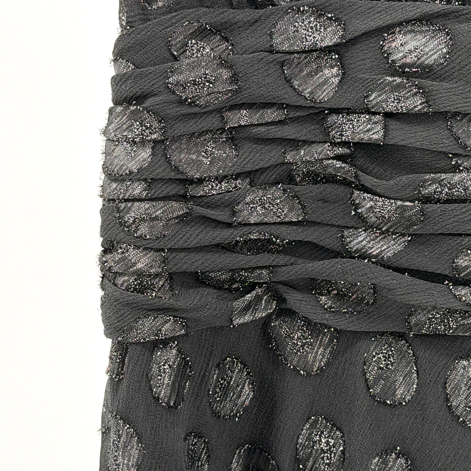 Evan-Picone Black Glitter Polka Dot Sleeveless Cocktail Dress